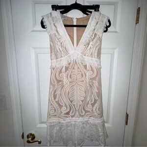 Lulu's RYSE White Lace Midi Dress